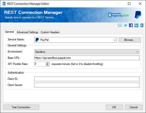 SSIS REST PayPal Connection Manager